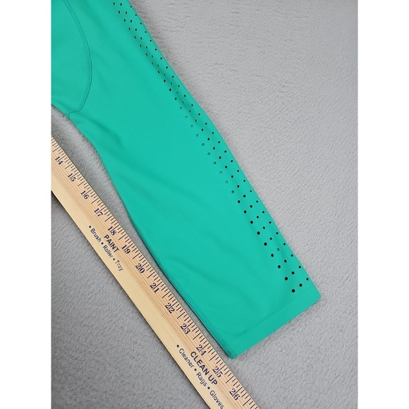 Athleta Active Contender Laser Cut 7/8 Leggings Size Medium Jade Green 445901-03 - Picture 10 of 10